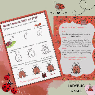 Invitation Dessinez une coccinelle Jeu de Baby Shower Numér