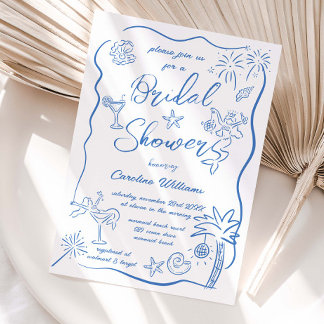 Invitation Dessins à la main Doodles Dessins Fête des mariées