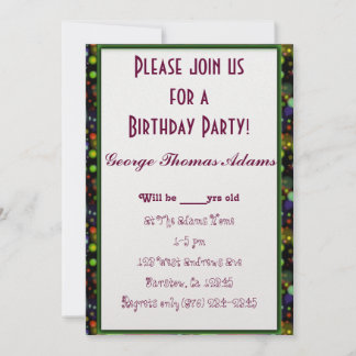 Invitation Destin de motif de ballons de fête d'anniversaire