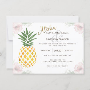 Invitation Destination Chic Aloha Tropical Beach Mariage