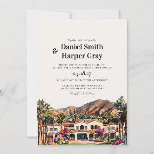 Invitation Destination de mariage aquarelle Santa Barbara