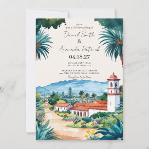 Invitation Destination de mariage aquarelle Santa Barbara