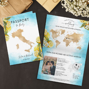 Invitation Destination de mariage au citron d'été Passeport I