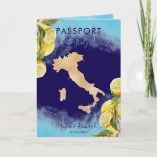 Invitation Destination de mariage Lemon Summer Passport Itali