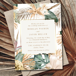 Invitation Destination de mariage tropical feuille de plage 
