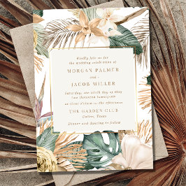 Invitation Destination de mariage tropical feuille de plage