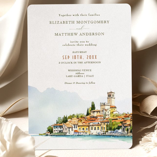 Invitation Destination Mariage du lac de Garde en Italie (Créateur téléchargé)