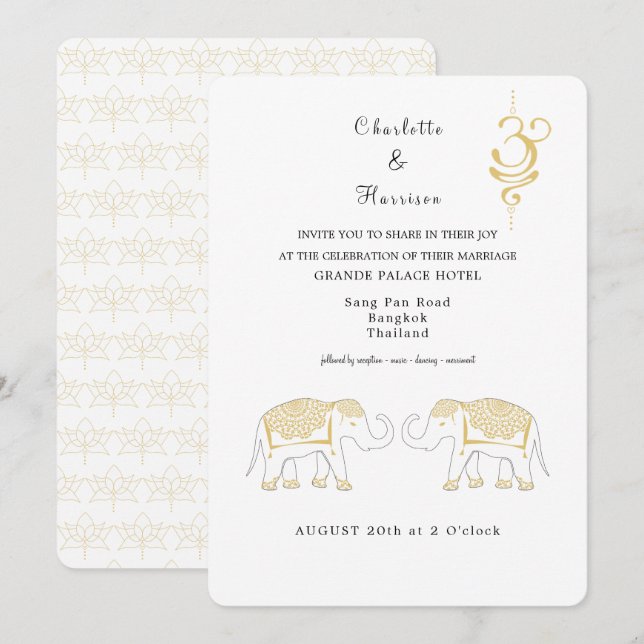 Invitation Destination Mariage en Thaïlande (Devant / Derrière)