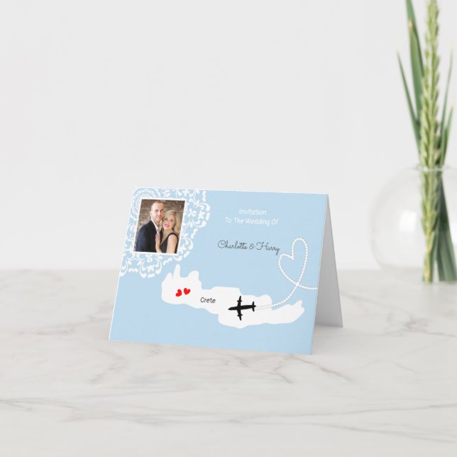 Invitation Destination Mariage grecque de Crète (Devant)