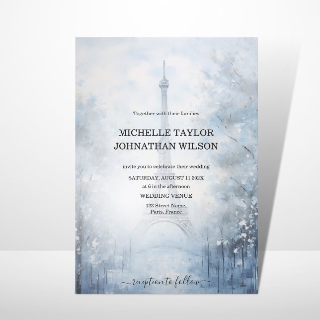 Invitation Destination Mariage Paris Tour Eiffel Hiver (Créateur téléchargé)