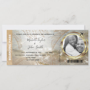 Invitation Destination Mariage Pass Plage Palm Tree