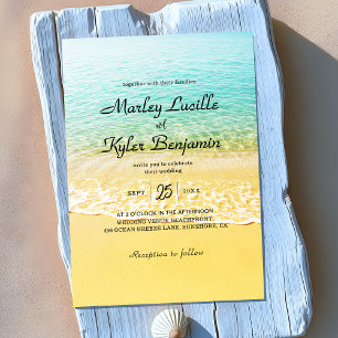 Invitation Destination moderne Plage d'été Mariage