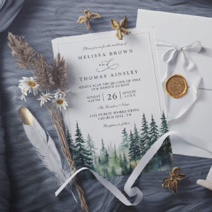 Invitation Destination montagneuse économique mariage rustiqu