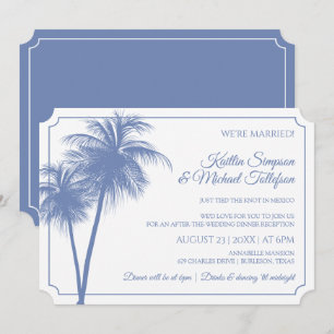 Invitation Destination Palmier   Bleu Barbeau