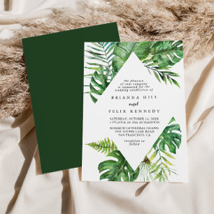 Invitation Destination Tropical Greenery Diamond Mariage