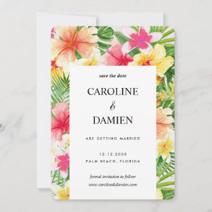 Invitation Destination Tropicale Mariage Floral Enregistrer L