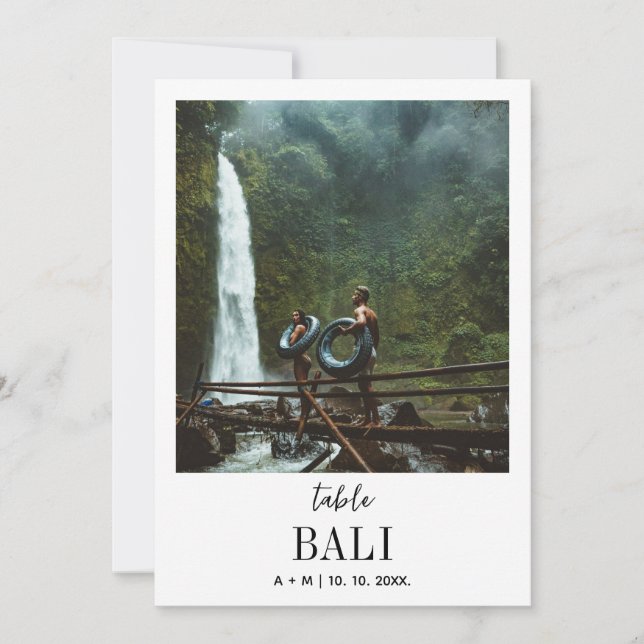 Invitation Destination Voyage Photo Élégant Mariage moderne (Devant)