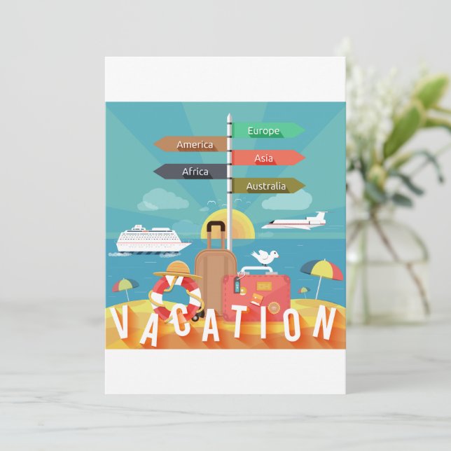 Invitation Destinations de vacances (Debout devant)