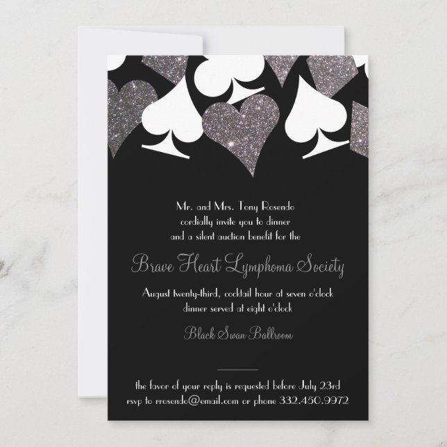 Invitation Destiny Las Vegas Casino Party Faux Parties scinti (Devant)