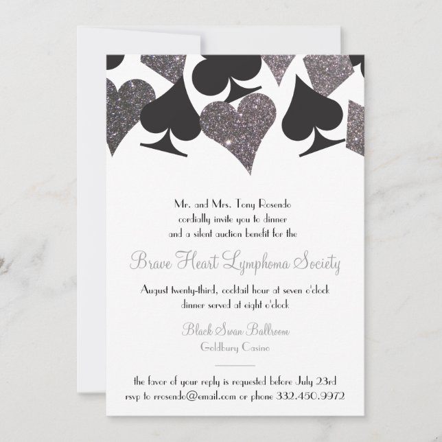 Invitation Destiny Las Vegas Casino Party Faux Parties scinti (Devant)