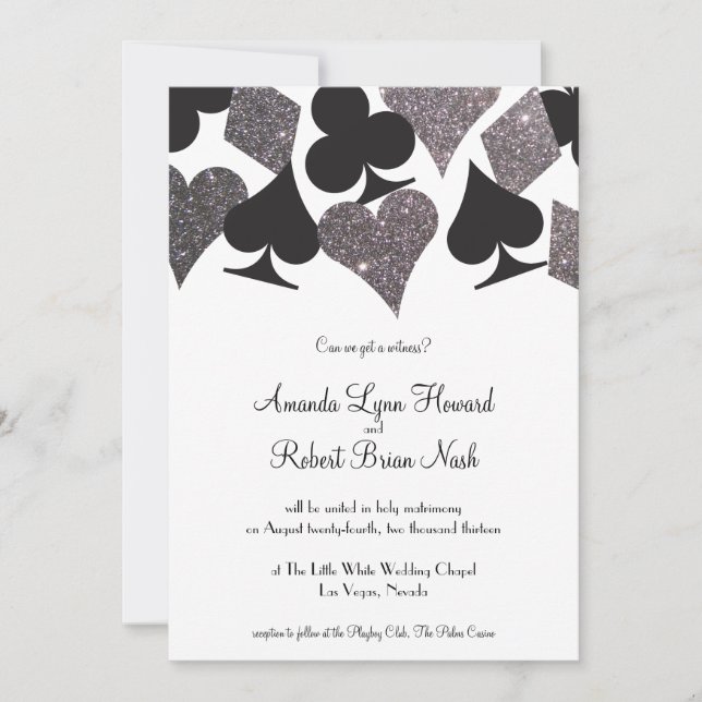 Invitation Destiny Vegas Mariage Inviter Faux Parties scintil (Devant)