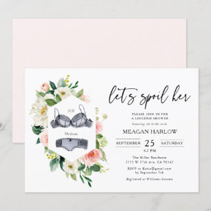 Invitation Détachons sa douche à lingerie florale