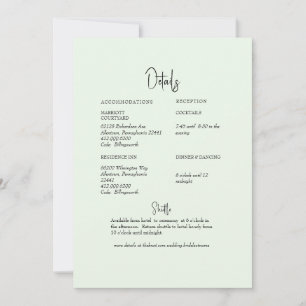 Invitation Détail du Mariage Light Sage Greenery