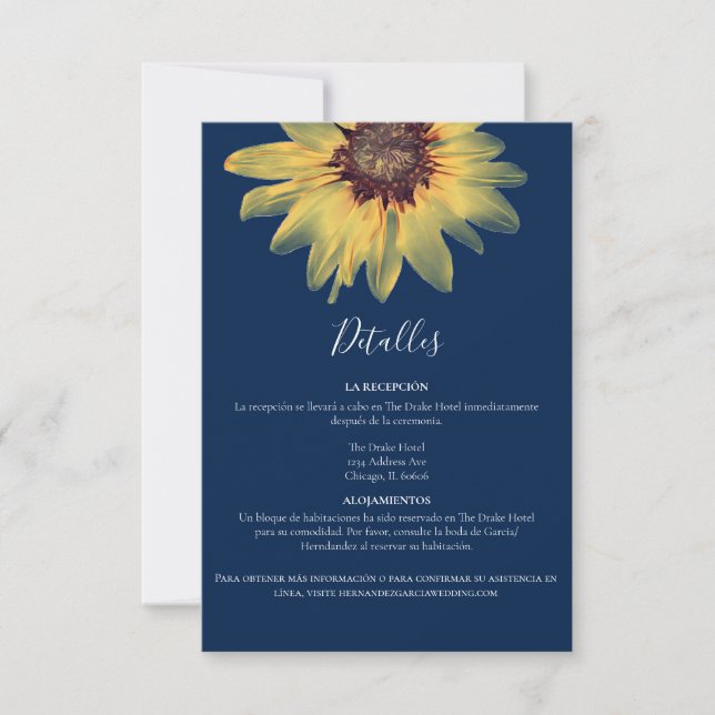Invitation Détail Rústicos de Girasol Tarjeta de Cerramient (Devant)