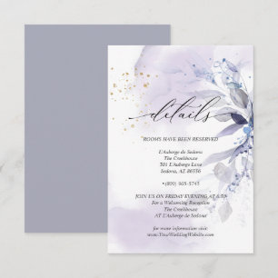 Invitation Détails 3 Feuillage élégant à l'aquarelle violet
