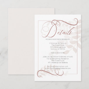 Invitation DÉTAILS   Accent épicé Feuille Mocha pâle en gros