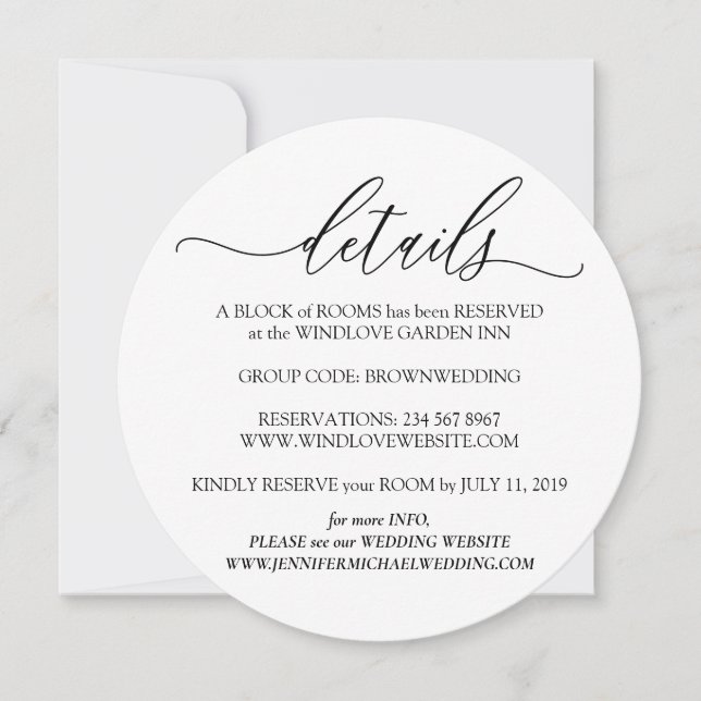 Invitation Détails blancs propres Photo de mariage simple (Devant)