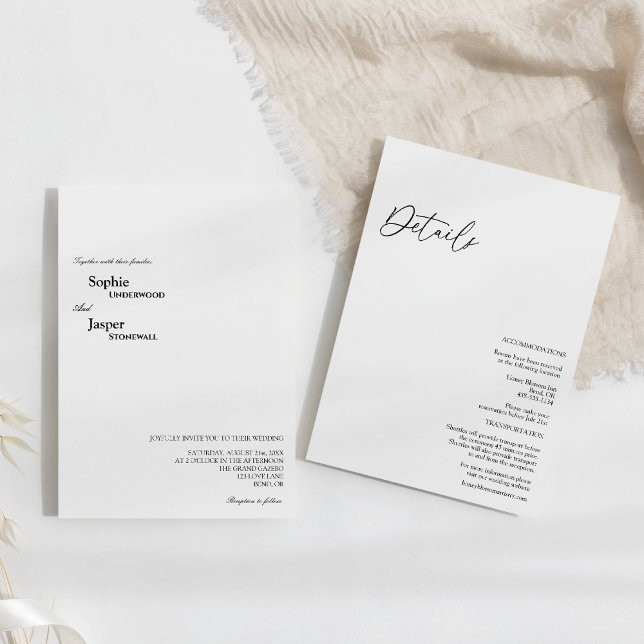 Invitation Détails Classiques Modernes Tout En Un Mariage (Créateur téléchargé)
