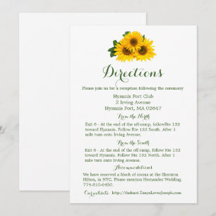 Invitation Détails de Floral Directions Tournesol jaune - Ver