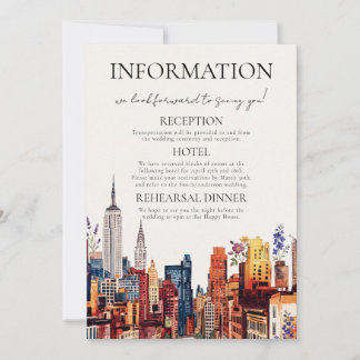 Invitation Détails de la destination New York Skyline invitat