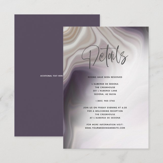 Invitation Détails de l'Agate Prune Poussiéreuse  (Devant / Derrière)