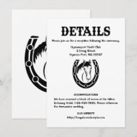 Détails de mariage champêtre Cheval noir Rustique