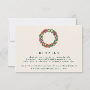Invitation détails de mariage d'ornement de Noël