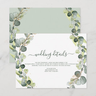 Invitation Détails de mariage Eucalyptus Verdure Succulent