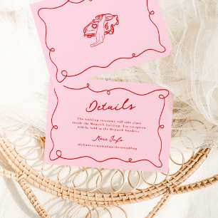 Invitation Détails de mariage fantaisistes dessinés à la main