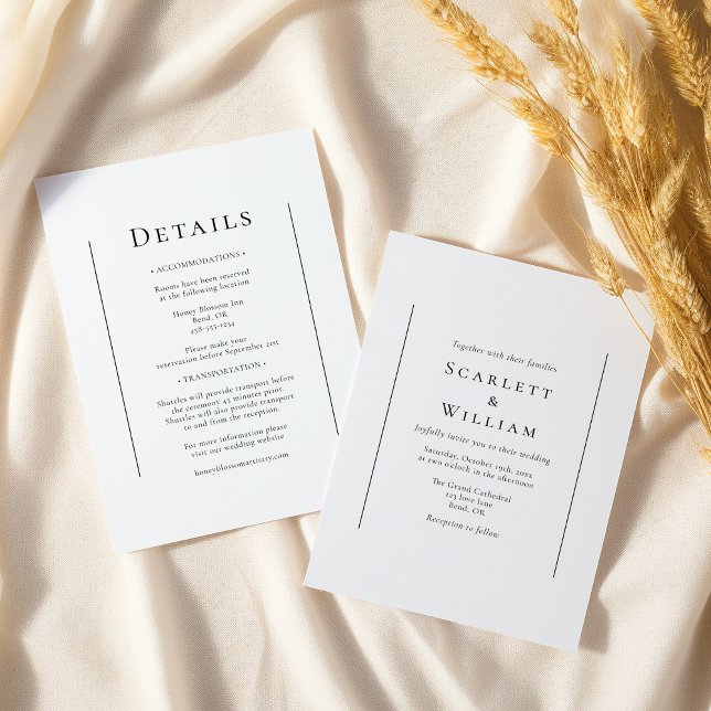 Invitation Détails De Mariage Minimal Traditionnels Et (Créateur téléchargé)