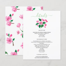 Détails de mariage sous cerisier en fleurs inclus