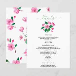 Invitation Détails de mariage sous les cerisiers en fleurs An