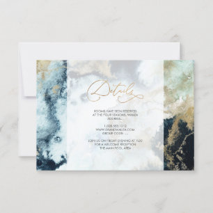 Invitation Détails de PixDezines H2 Résumé Océan Or Seafoam