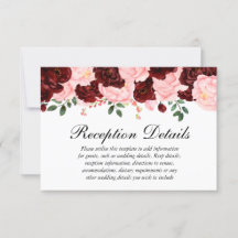 Détails de réception de mariage floral Bourgogne r
