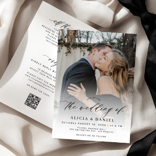 Invitation Détails de RSVP de photo moderne de mariage tous e