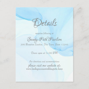 Invitation Détails du Mariage Blue Caribbean