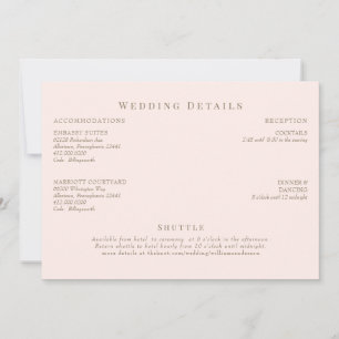 Invitation Détails du Mariage Blush & Gold