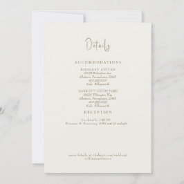 Invitation Détails du Mariage de crème Boîtier de remplissage