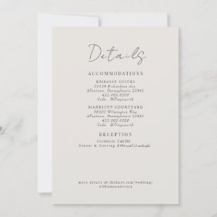 Invitation Détails du Mariage de crème Boîtier de remplissage