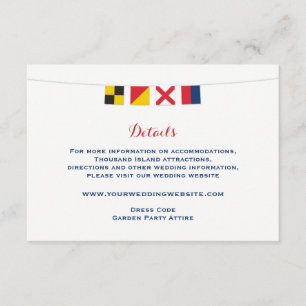 Invitation Détails du Mariage des drapeaux LOVE Nautiques